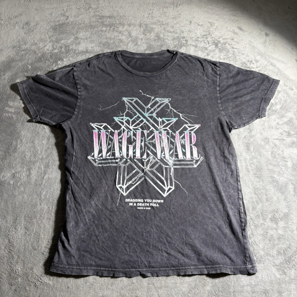 Wage War Band Tee Large Lane Seven Lightning Graphic Metalcore Shirt